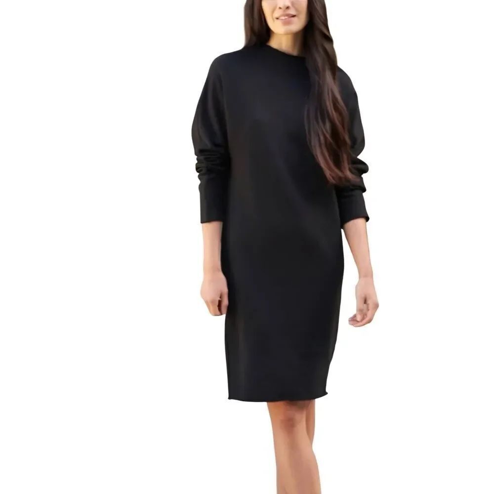 Frank & Eileen Black Izzie Sweatshirt Dress Size L